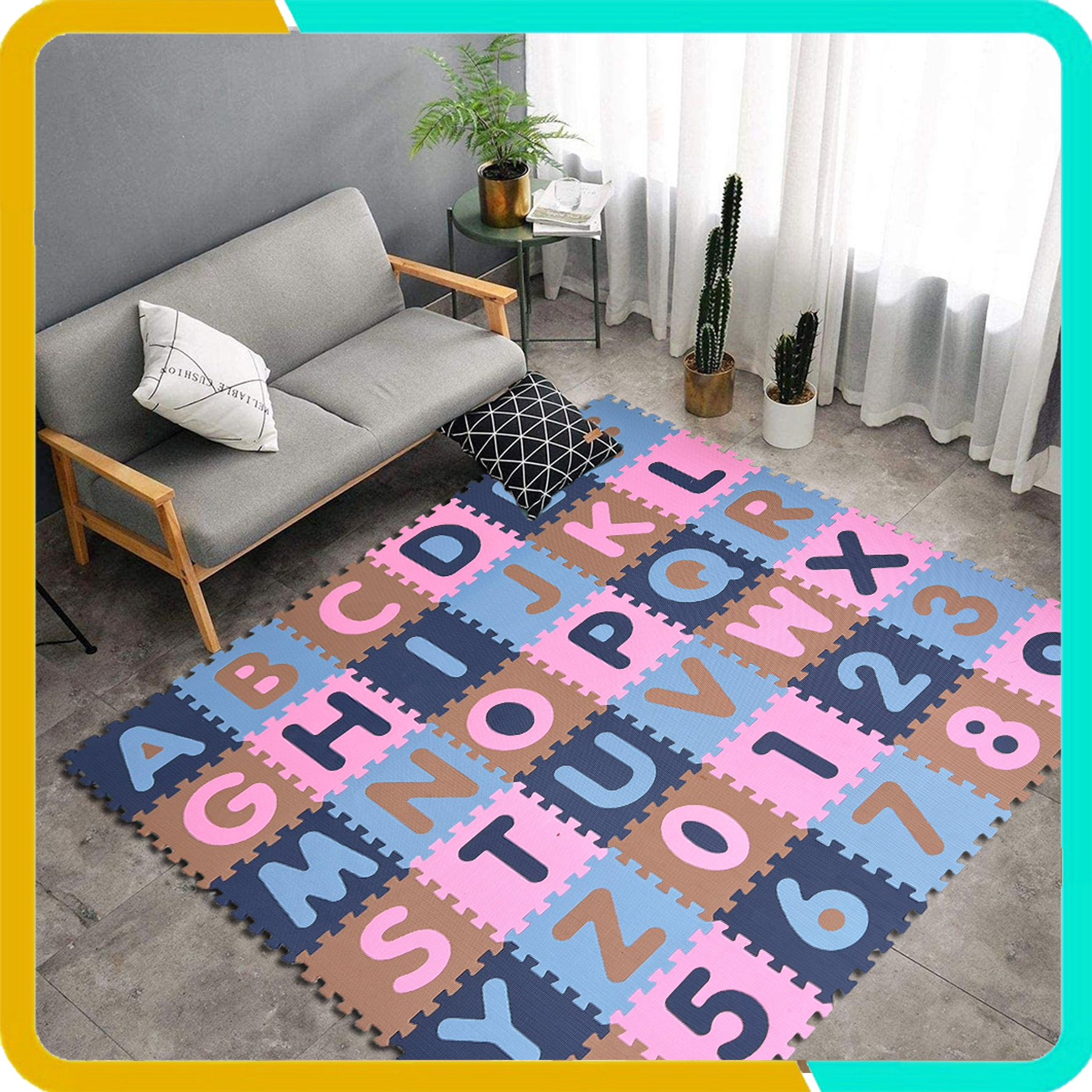 Thảm xốp cho bé (30x30x1cm)- Bộ 36 tấm gồm 26 chữ cái từ A-Z + 10 chữ số từ 0-9- Giúp bé học đếm học chữ dễ dàng