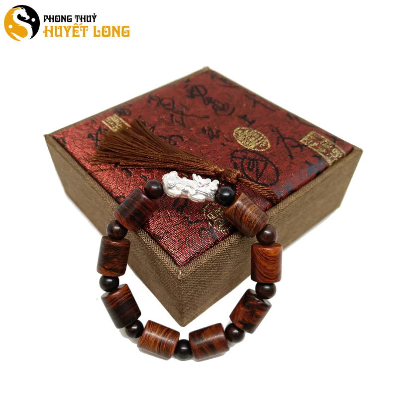 Vòng tay gỗ sưa đỏ hạt trúc mix tỳ hưu tài lộc, chuỗi hạt gỗ sưa mix tỳ hưu cao cấp