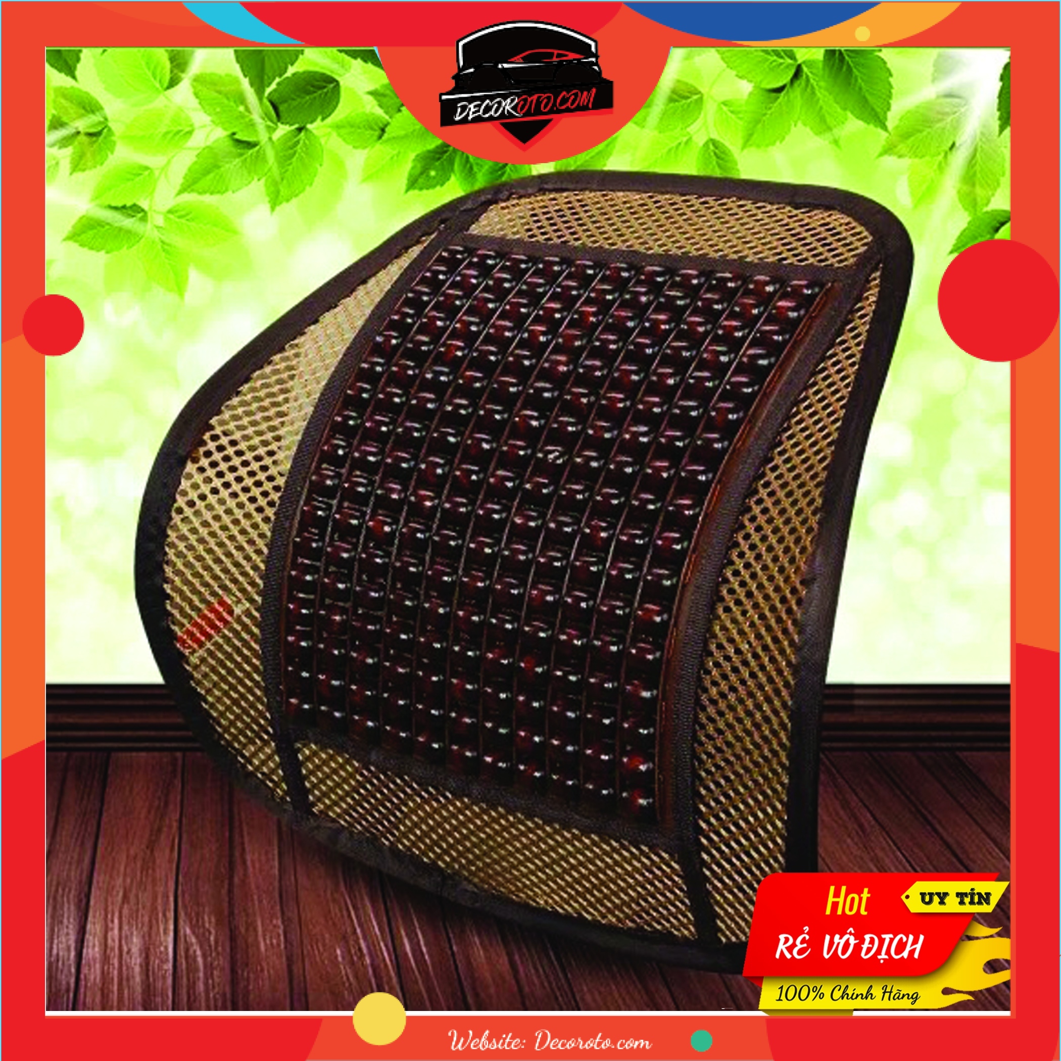 TỰA LƯNG Ô TÔ LƯỚI ĐAN HẠT GỖ CHO GHẾ Ô TÔ VÀ VĂN PHÒNG CHỐNG MỎI LƯNG.