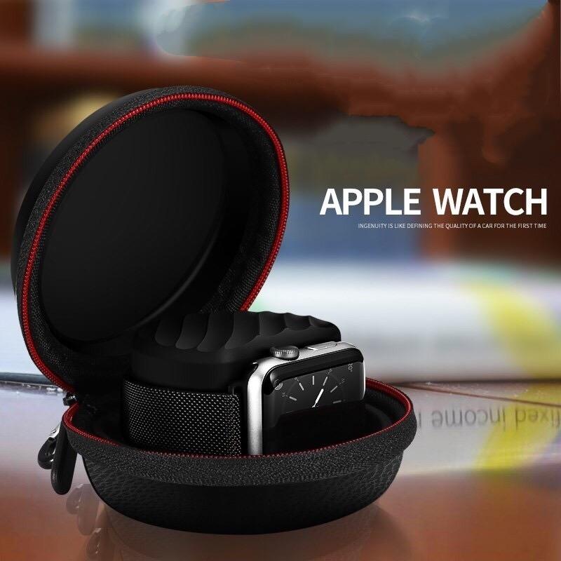 Hộp đựng đồng hồ thông minh Apple Watch bằng da kiêm dock cuốn dây sạc