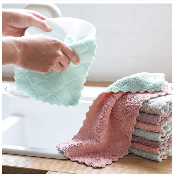 Khăn lau nhà bếp siêu thấm hút- bộ khăn lâu đa năng - khăn lau 2 mặt đa năng mềm mịn xịn xò