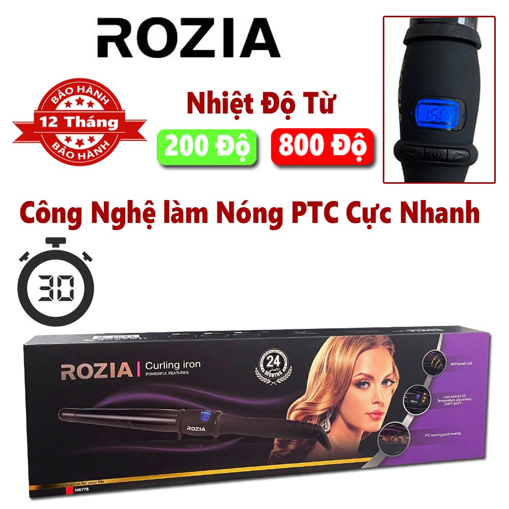 Máy uốn tóc tạo kiểu chuyên nghiệp rozia hr775, máy uốn tóc gơn sóng, máy uốn tóc xoăn sóng lơi, xoăn nhẹ dụng cụ làm tóc