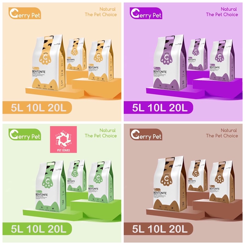 Cát vệ sinh cát Bentonite 20L cho mèo cát Gerry pet đủ mùi