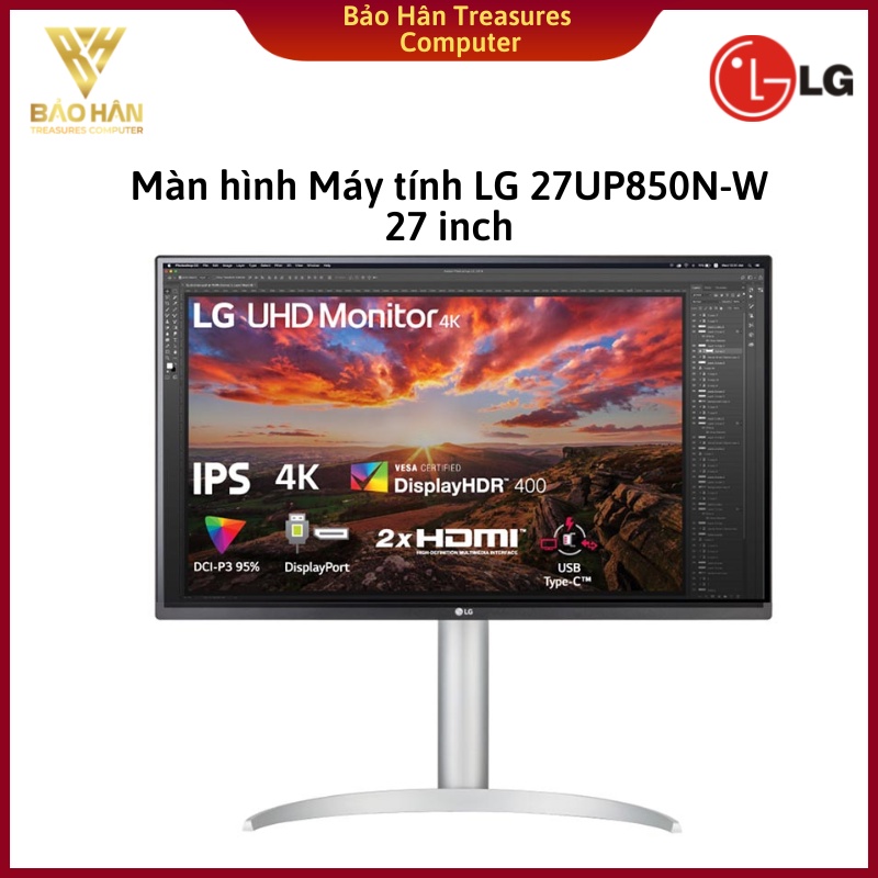 Màn hình máy tính lg 27up850n-w 27 inch 4k ips usb typec - hàng chính hãng