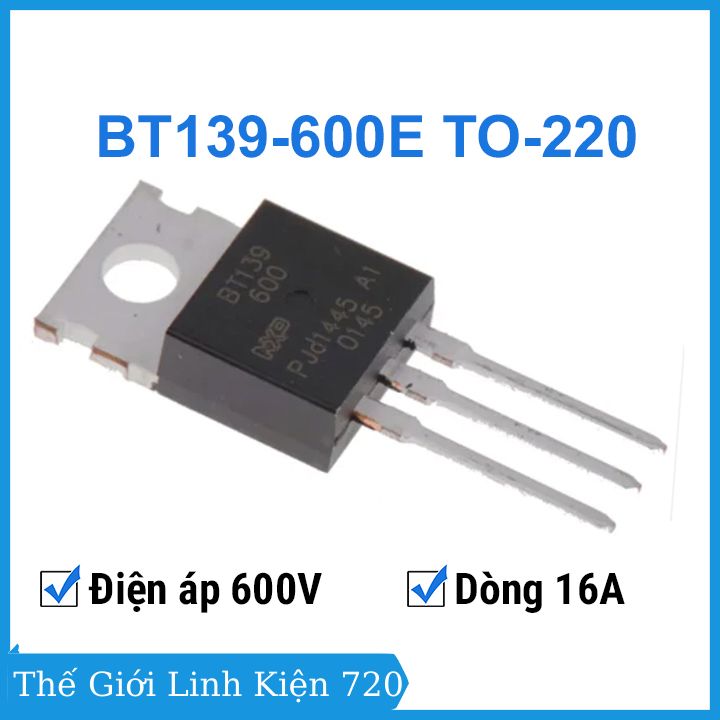 Bt139-600e to220 600v 16a triac bán dẫn 3 cực 5 lớp