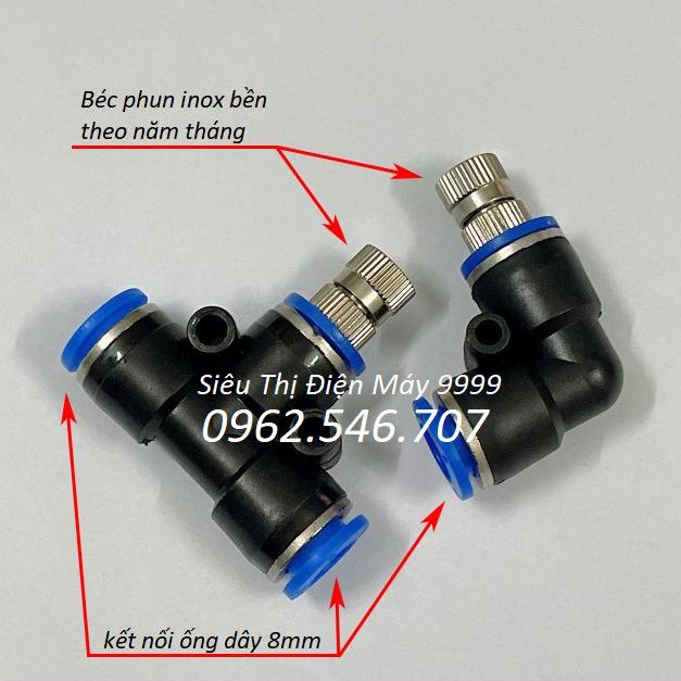 Đế béc phun sương và béc phun sương nối nhanh ống 8mm | béc phun sương tưới lan | béc phun sương | bép phun sương tưới lan | đầu bép phun sương | bộ bép phun sương