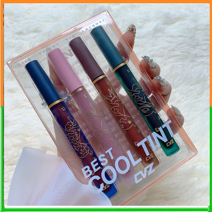 Set 4 cây son kem CVZ Best Cool Tint siêu mướt mịn môi – mẫu mới - o2o shop