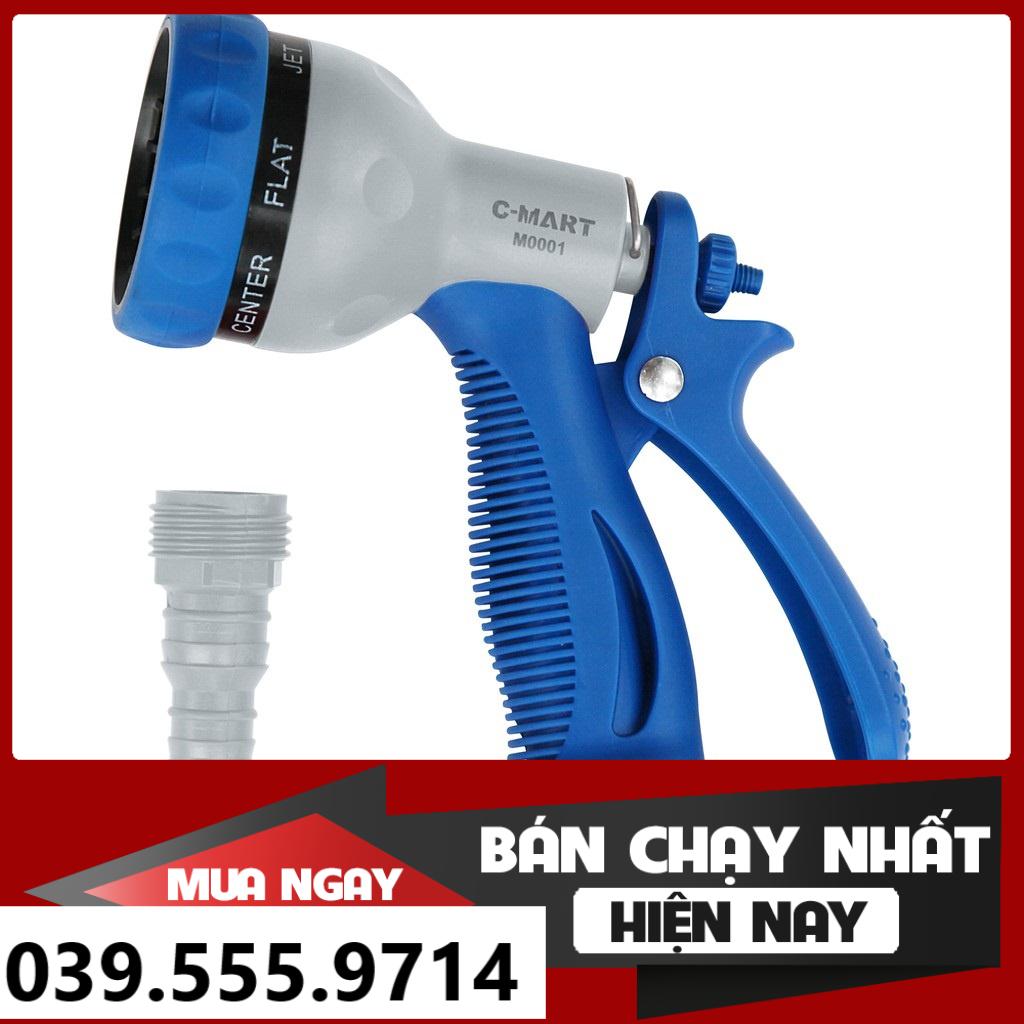 Đầu vòi xịt tưới cây, rửa xe tăng áp nhiều chế độ c-mart