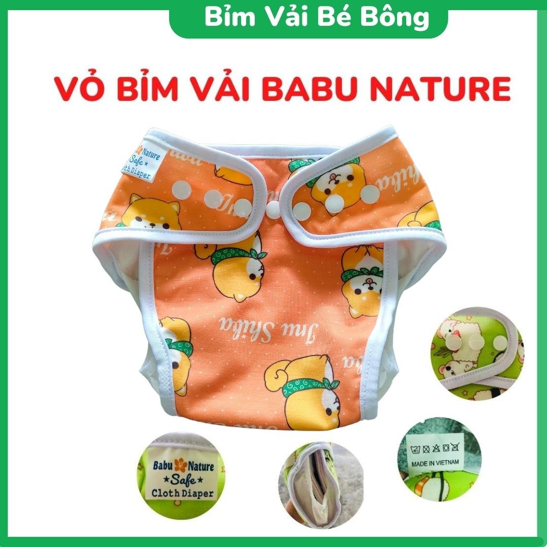 Vỏ Bỉm vải Babu Nature Chống Thấm, Có Vách Ngăn Chống Tràn, Có Thể Giặt Được Và Tái Sử Dụng (chưa kèm lót), SIZE M,L