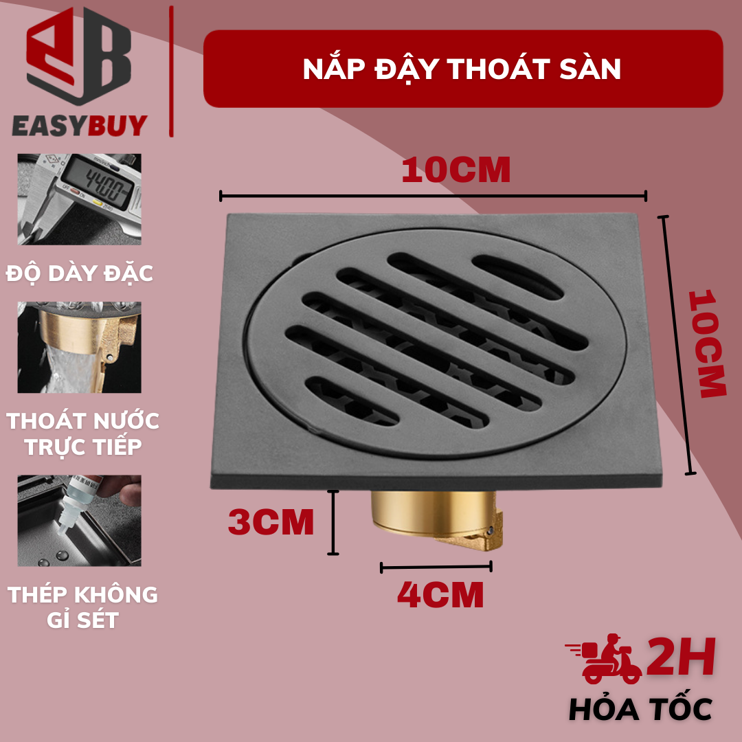 Ga thoát sàn, thoát nước máy giặt BC005 inox 304, chống bốc mùi, chống côn trùng