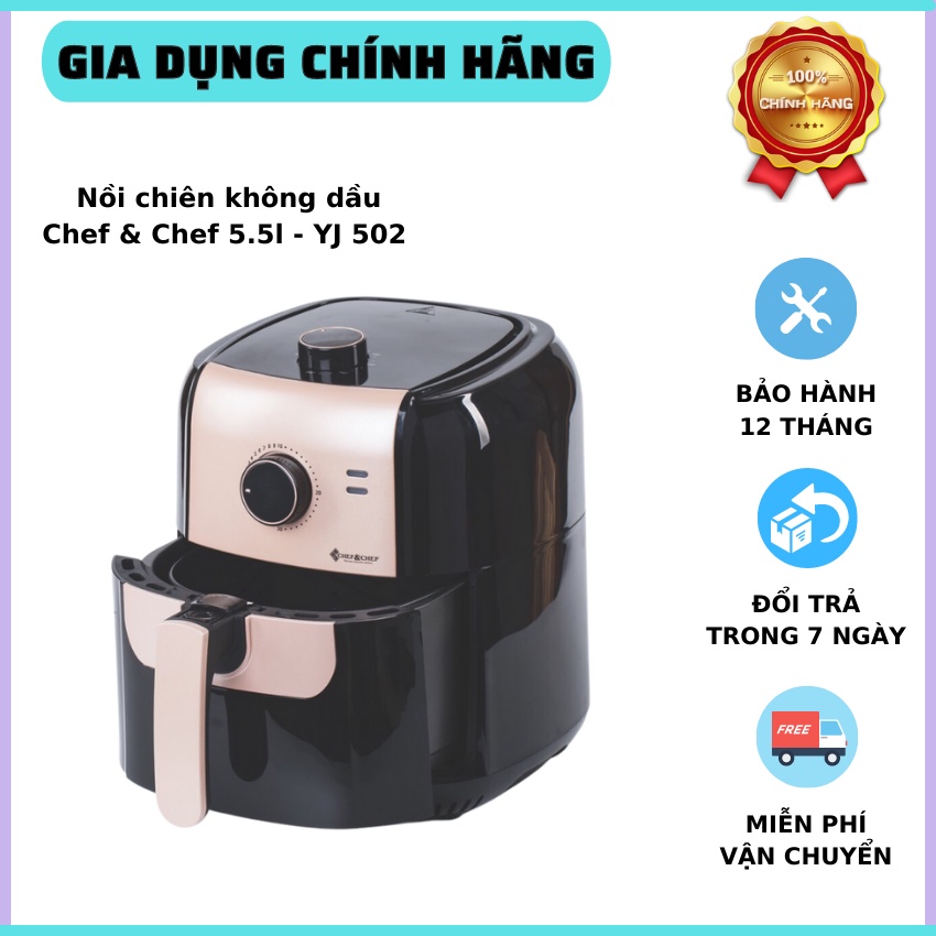 Nồi chiên không dầu nồi chiên Chef & Chef 5.5l là một sản phẩm được rất nhiều gia đình lựa chọn, nồi chiên, nồi chiên không dầu, nồi chiên Chef Chef, nồi nướng, đồ dùng nhà bếp