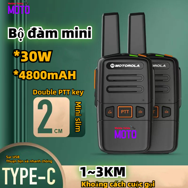 Motorola Mini Walkie Talkie Nhỏ 30W Công suất cao 2-5km Gọi khoảng cách từ khách sạn Nhà hàng Thẩm mỹ viện