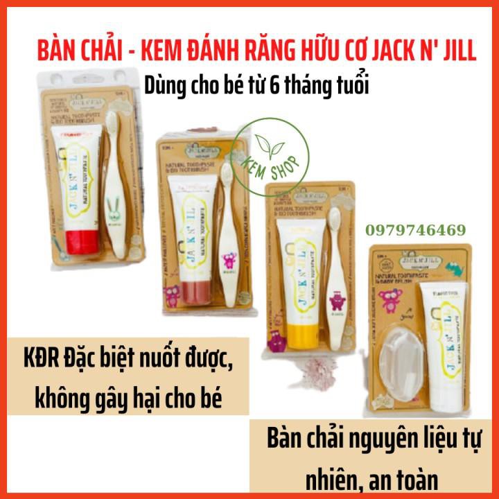 Set Bàn chải và Kem đánh răng hữu cơ Jack N' Jill cho Bé từ 6 tháng tuổi - Xuất xứ Úc