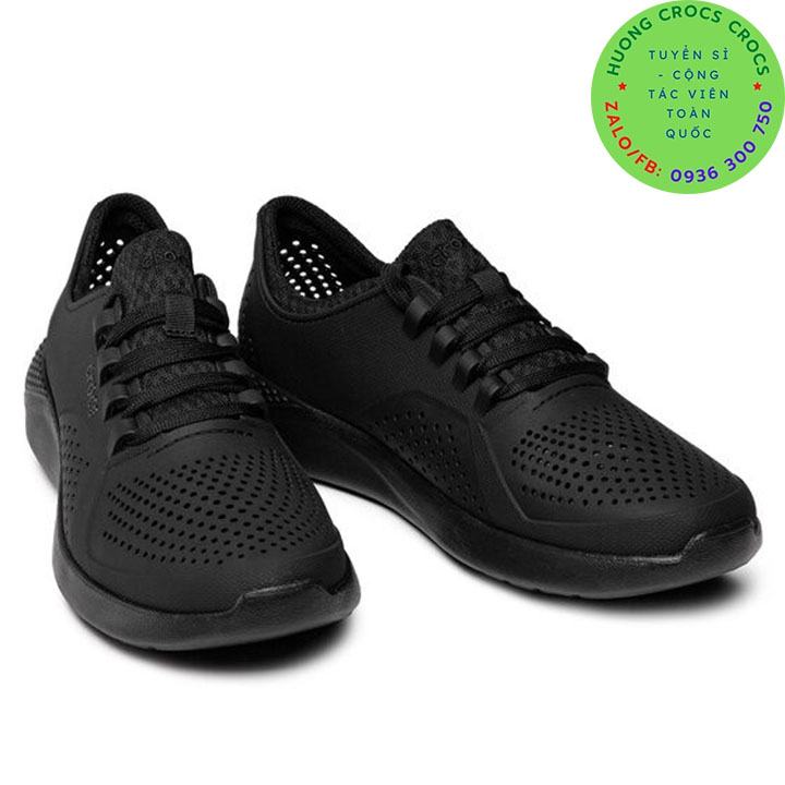 GIÀY NHỰA ĐI MƯA CROCS LITERIDE PACER CHO NAM - NỮ MÀU FULL ĐEN