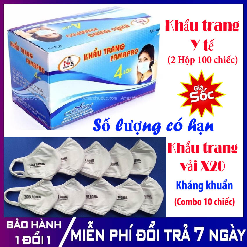 Khẩu trang Y tế 4 lớp , hoặc Khẩu trang vải kháng khuẩn X20 của bộ Quốc phòng sản xuất , Combo 10 khẩu trang vải kháng khuẩn X20