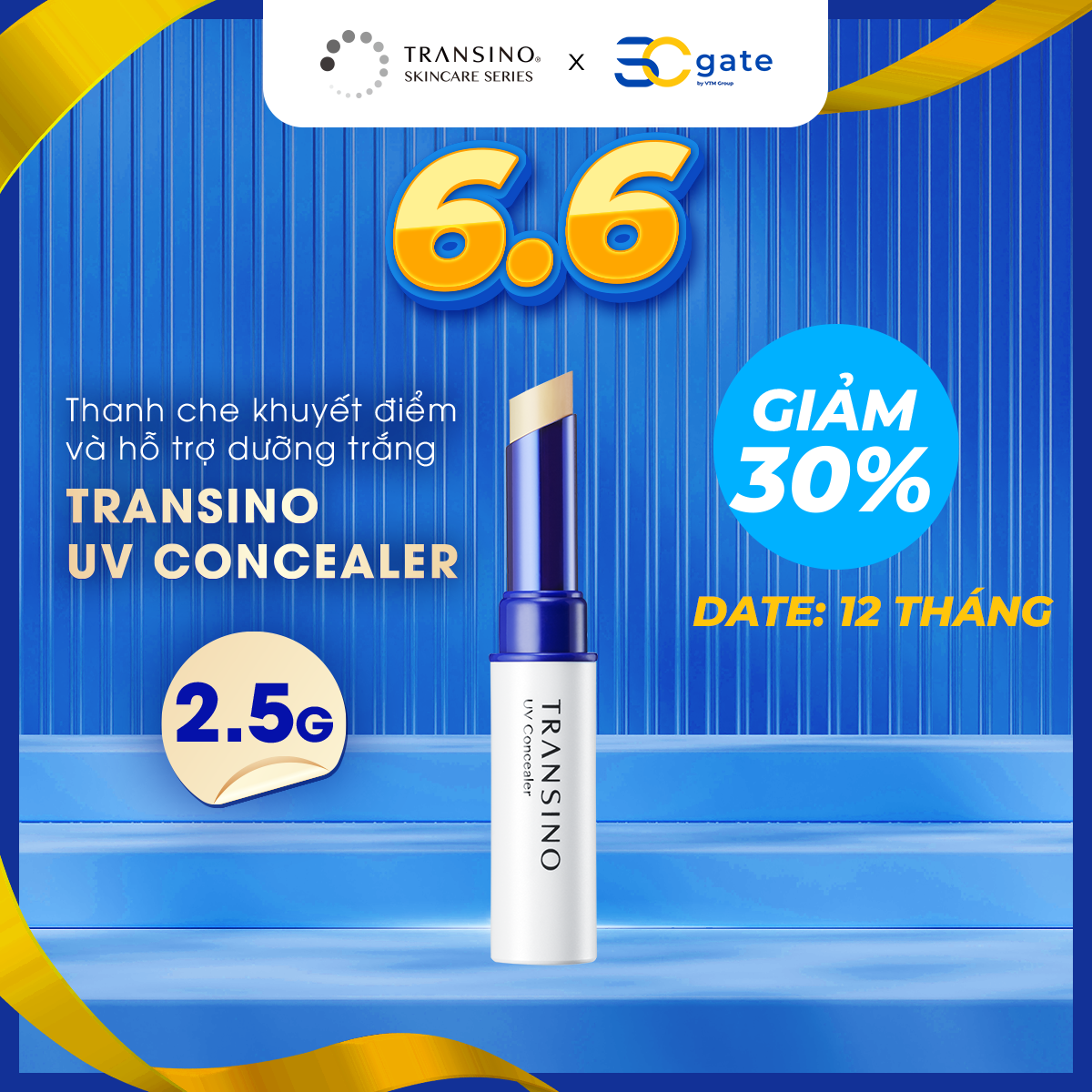 Thanh che khuyết điểm hỗ trợ dưỡng trắng transino 2.5 g