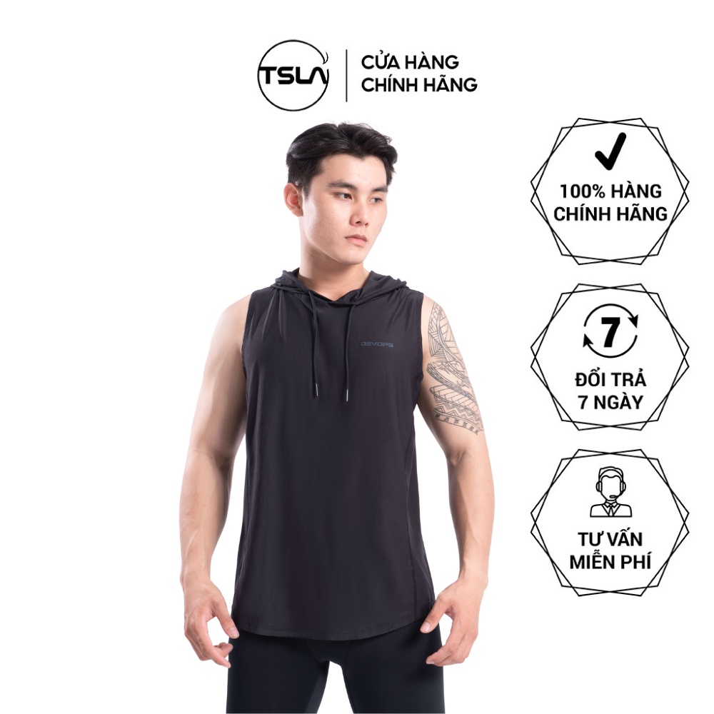 Áo hoodie nam ba lỗ TSLA form rộng oversize chất thun co giãn kháng khuẩn chống uv tập gym đá bóng bơi bóng rổ TSO2022