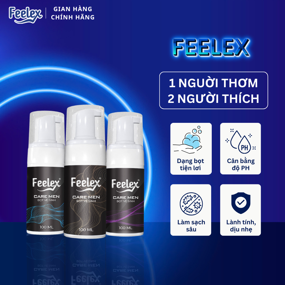  Bọt vệ sinh nam giới Feelex Care Men hương nước hoa nam tính quyến rũ mát lạnh tiện dụng chai 100ml 