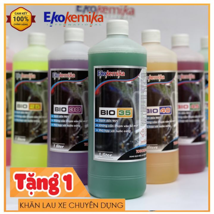 Nước rửa xe không chạm, Dung dịch rửa xe dầu mỡ Ekokemika Bio 35 ,1 Lít Tặng 1 khăn , 5 Lít tặng 3 khăn lau xe cao cấp