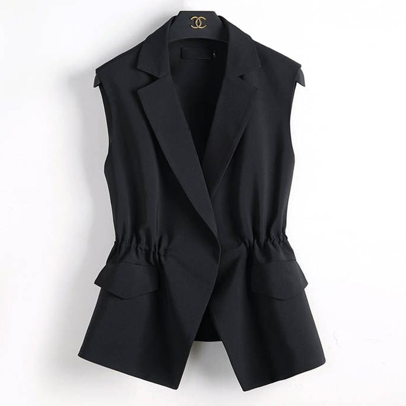 Áo gi lê mặc bên ngoài phong cách phương tây xuân thu áo vest nữ dáng ngắn rộng rãi phong cách hàn quốc áo vest áo vest sát nách áo khoác mỏng