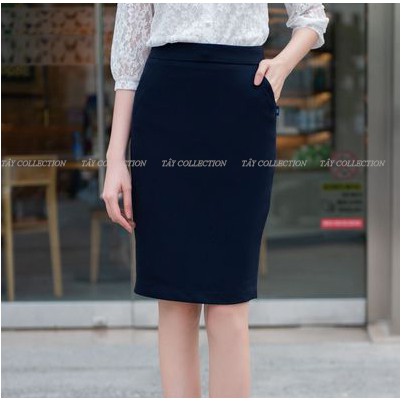 Chân váy bút chì 2 lớp cao cấp tây collection có túi 2 bên chiều dài 52cm mặc tới gối