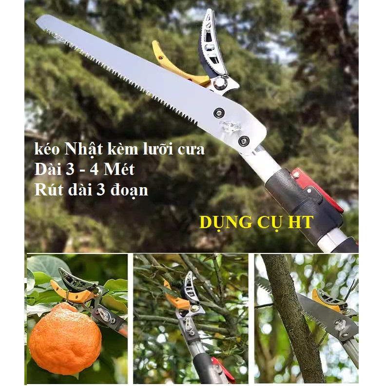 Kéo hái quả trên cao, kết hợp cưa cành - dài 4m