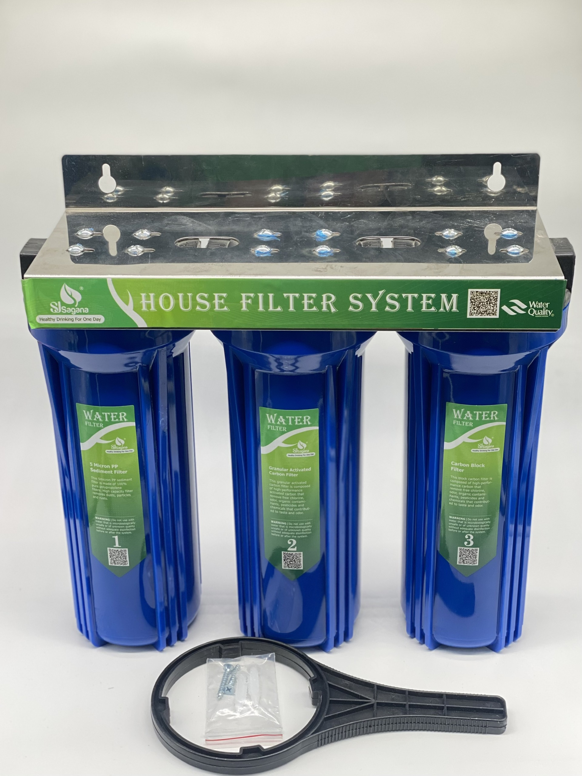 Bộ lọc thô, bộ lọc nước sinh hoạt ba cấp 10inch xanh bóng locnuoctotnhat