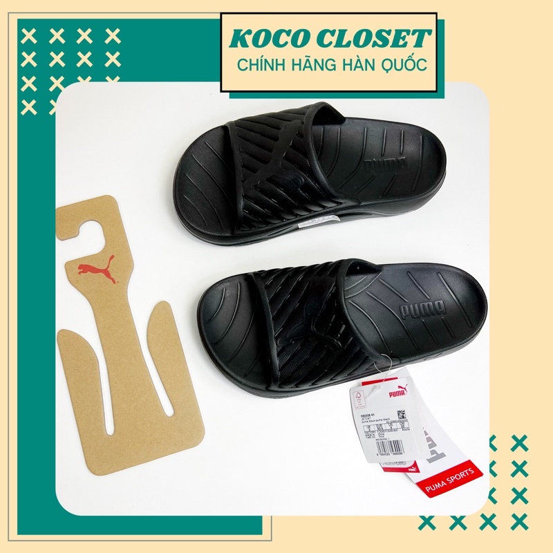 Dép puma jetcat unisex jetcat slide black màu đen chính hãng