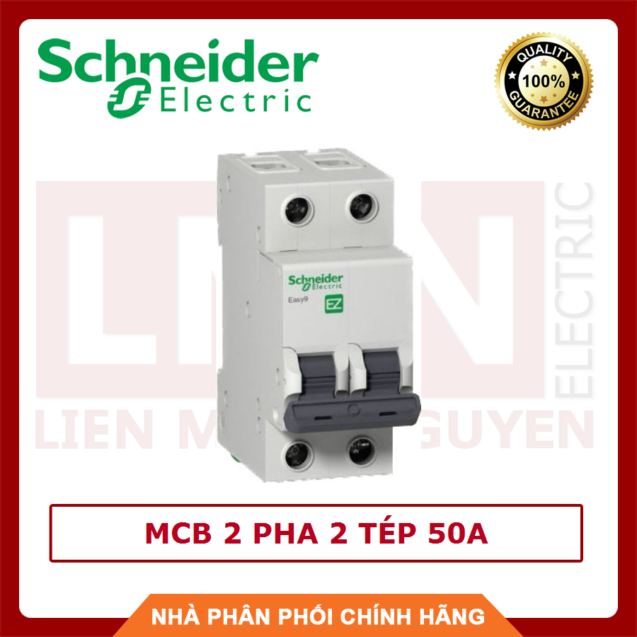 Schneider aptomat mcb 2 pha 2 tép 50a ez9f34250