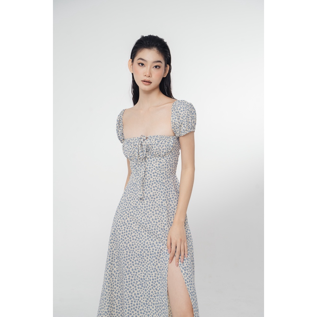 Amegon đầm hoa nhí cúp ngực hở lưng celia dress