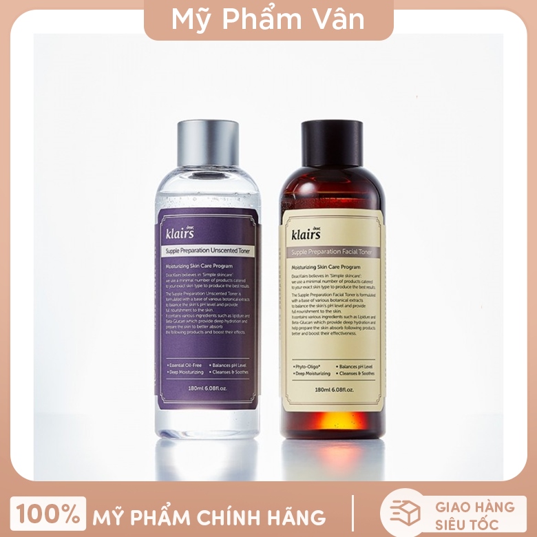 Nước Hoa Hồng Klairs Supple Preparation Facial/Unscented Toner 180ml