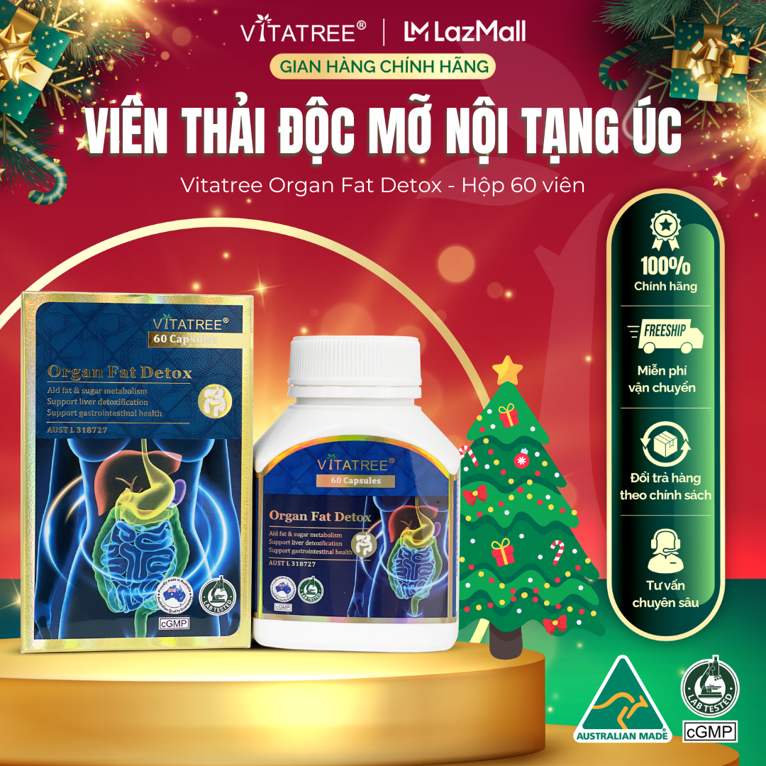 Viên thải độc mỡ nội tạng Vitatree Organ Fat Detox 60 viên - Hàng chính hãng Úc