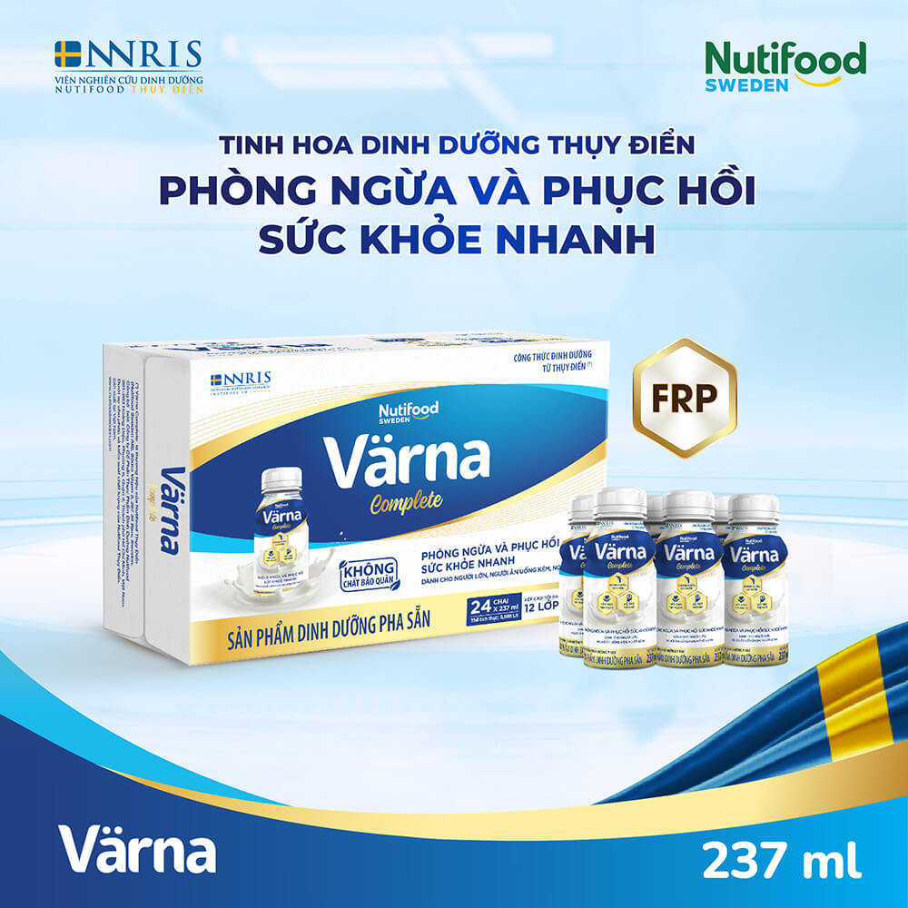 Thùng 24 chai sữa bột pha sẵn varna complete- chai 237ml