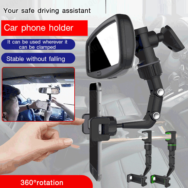 zaqu11 Car Mount Stand Ideal for Rearview Mirror and Desk Use with Phone