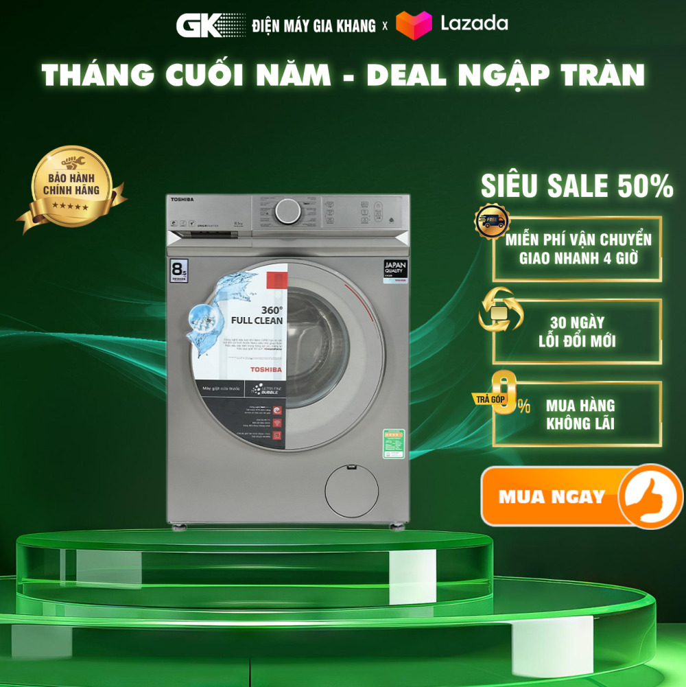 Máy giặt Toshiba 8.5 kg TW-BL95A4V(SS) Mới 2021- Miễn phí vận chuyển HCM - GIAO TOÀN QUỐC - FREESHIP HCM