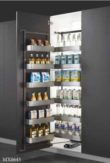 Kệ Inox Tủ kho chứa đồ khô 6 tầng Inox 304 hộp mờ hệ cánh mở MX0645 của hãng Eurogold, hàng nhập khẩu