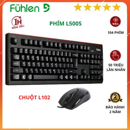 Phím chuột máy tính có dây Fuhlen L500s, L102 - Hàng chính hãng