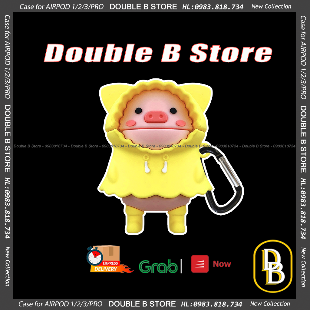 Ốp airpods 1/2/Pro heo áo hồng siêu cute 1013CAHAM