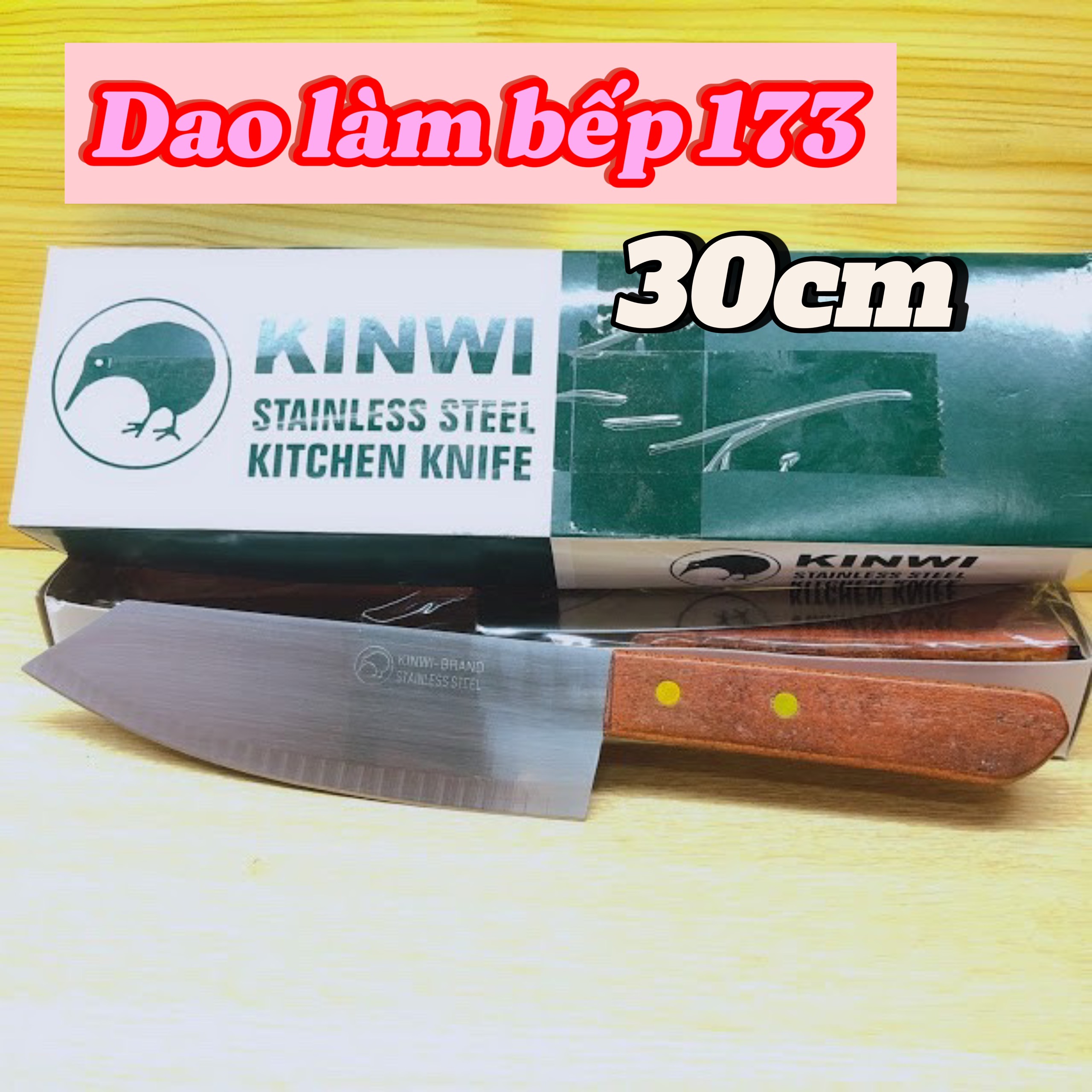 Dao làm bếp 173 cán bằng gỗ dài 30cm, dạo gọt trái cây, dao, dao cầm tay, dao cán gỗ, dao dọt trái c