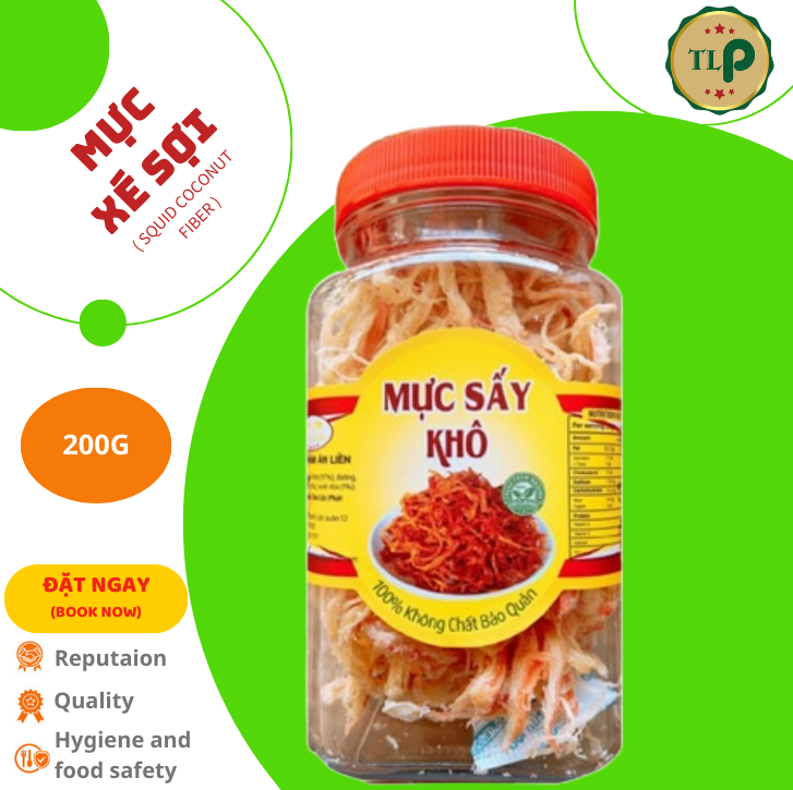 Mực xé sợi hấp nước cốt dừa - mỗi hũ 150g