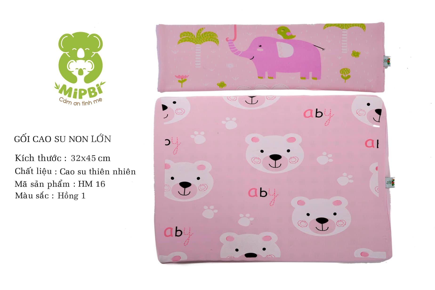 [Tặng kèm 1 vỏ gối thay thế] Gối cao su non Mipbi kích thước 32x45cm