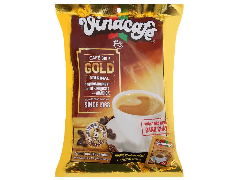 VinaCafe 24 gói x 20g - Cafe Vina Gold - Cafe 3in1 - HSD 05 2024