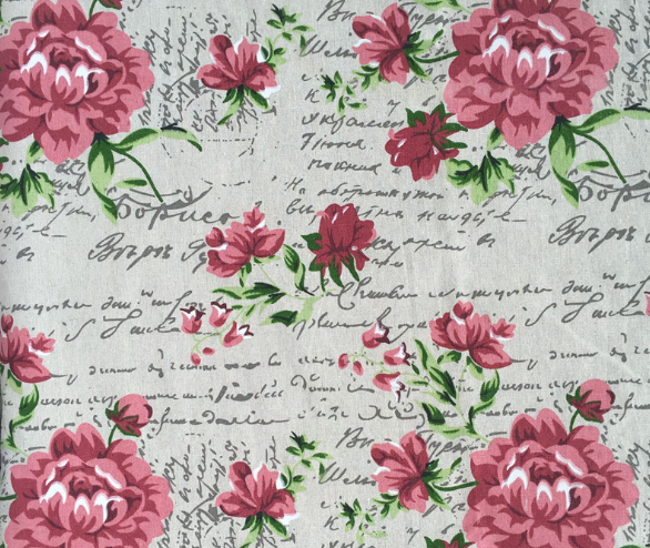 [HCM]Vải bố (vải lanh) mẫu hoa hồng