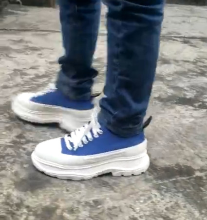 Giày thể thao Sneaker , Giày Mc queen thể thao màu xanh dương