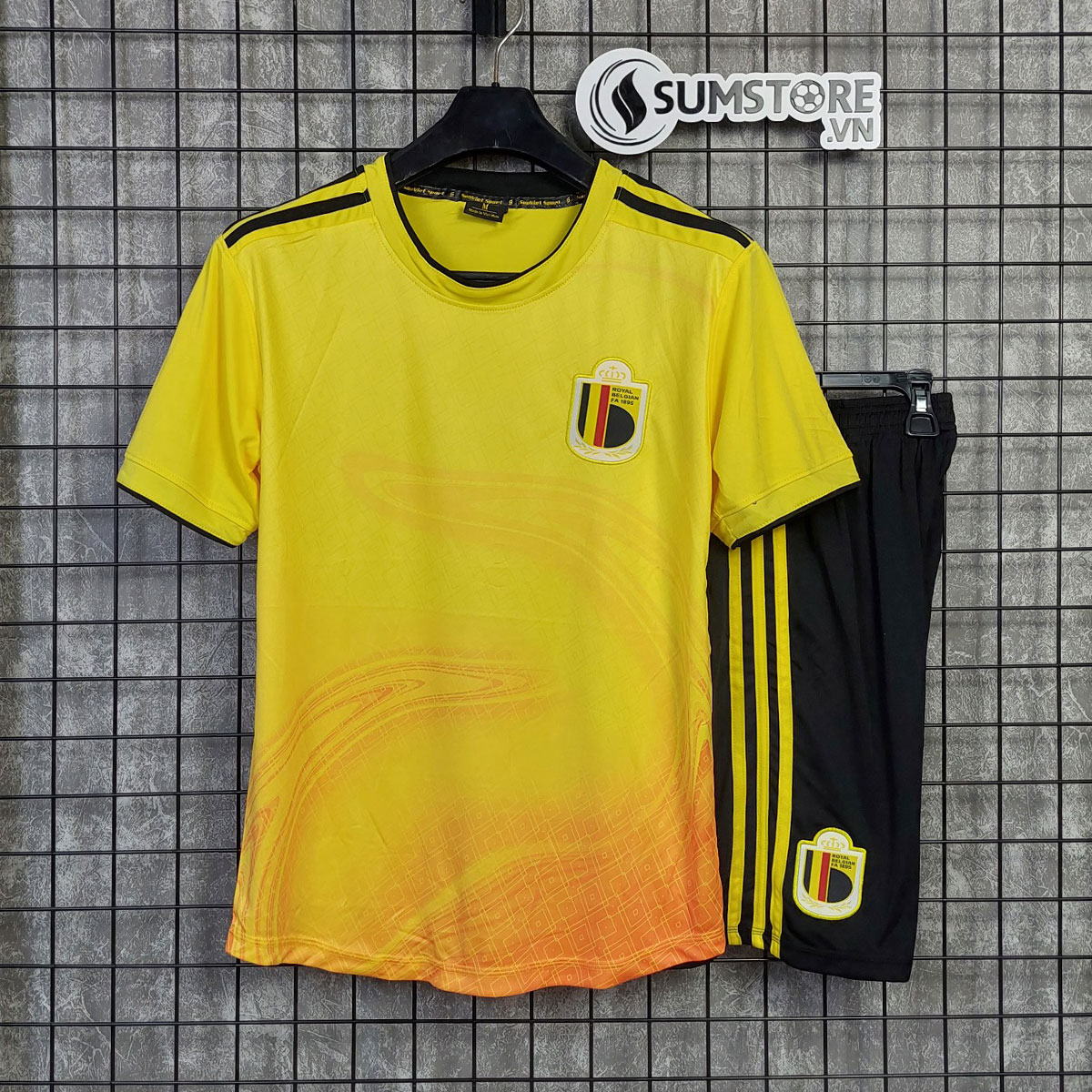 Quần Áo Đấu Bóng Đá Đội Tuyển Bỉ Vàng - Bộ Đồ Đá Banh 2024