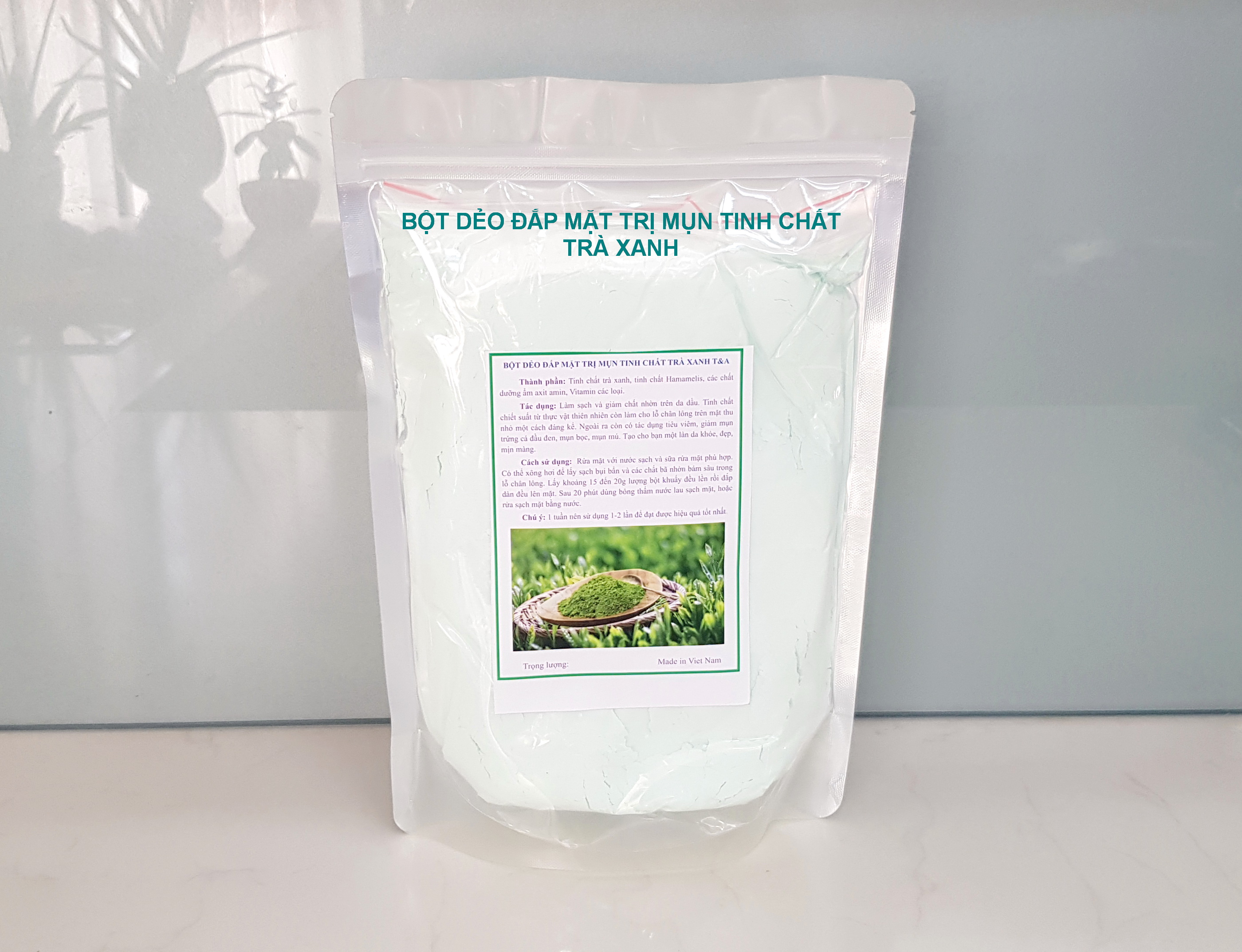 Bột dẻo đắp mặt trà xanh, bột đắp mặt, bột đắp mặt trà xanh, mặt nạ bột đắp mặt - Bột dẻo trà xanh