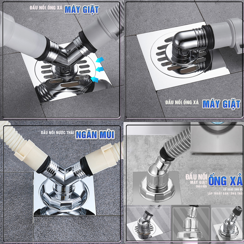 Hố đế phễu ga đầu nối ống xả máy giặt chậu rửa thoát nước thải kiêm chống mùi hôi ngăn côn trùng trào ngược Minh House