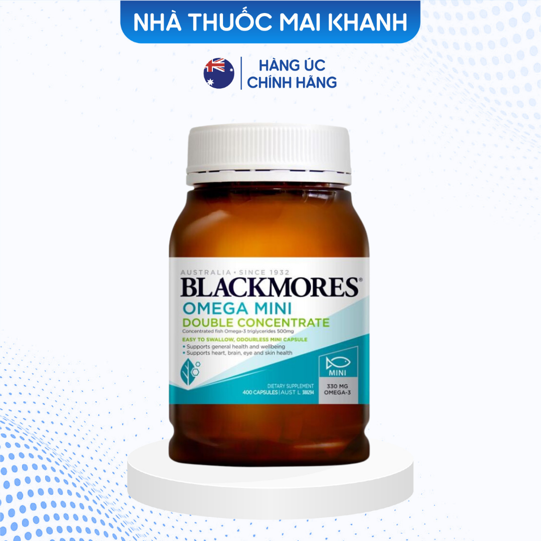 Dầu cá Blackmores mini cap 400 viên không mùi