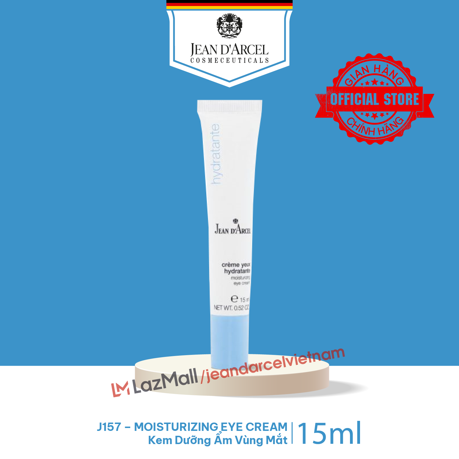 J157 Kem dưỡng ẩm vùng mắt - Moisturizing Eye Cream 15ml - Jean d'Arcel