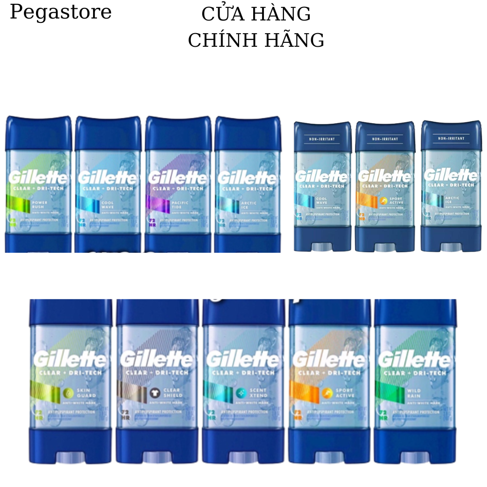 Lăn Khử Mùi nam Gillette Cool Wave Clear - Gel lăn nách nam Gillette 107g - Pegastore